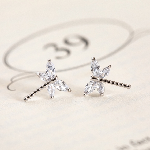 Sparkling Dragonfly Studs - Only 4 left! - Picture 3 of 9